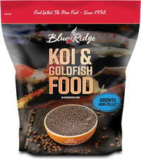 Blue Ridge Koi Fish Food 5Lb - Koi Food Mini Growth Formula, Goldfish Food, Prem