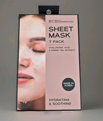 BCBGeneration Sheet Mask 7 Sheets Hydrating Soothing Hyaluronic Acid Green Tea