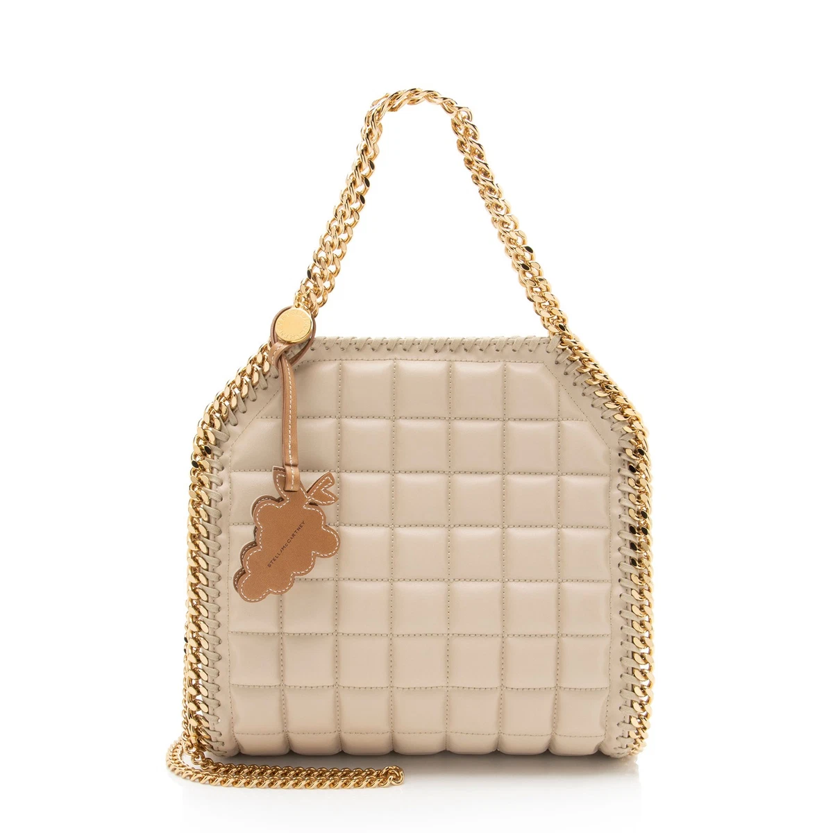 Borsa A Tracolla Media Stella McCartney Falabella In Tela Beige - Autentica Usata