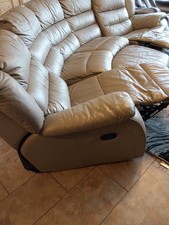 Leather Recliner Sofa Set 3+2 Light Grey