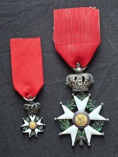 LOT 2 LÉGION D'HONNEUR RESTAURATION HENRI IV ROI FRANCE LYS MÉDAILLE + MINIATURE