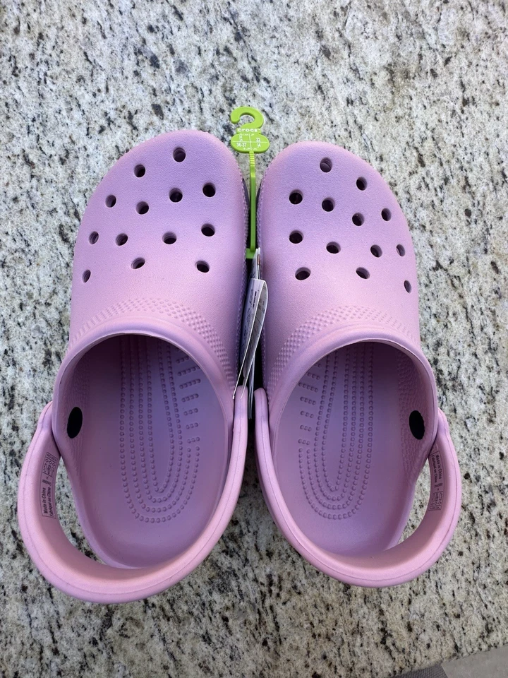 Tamanco Crocs Classic K Big Kids (idades 5+) J4 US Hydrangea 206991-5BX novo com etiquetas - Imagem 4 de 4