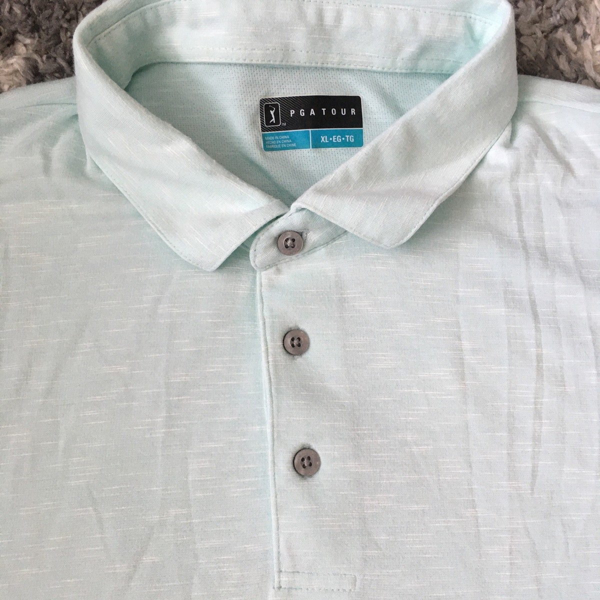 PGATour Men's Polo Shirt - Size XL - Light Turquoise View 2
