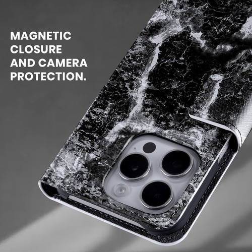 TEXTURED ART DECO PATTERNS LEATHER BOOK CASE & WALLPAPER FOR APPLE iPHONE PHONES - Picture 4 of 10