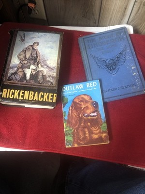 3 Book Lot Lindbergh Outlaw Red Rickenbacker Harold Lenker Millersburg Pa.      
