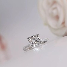 2.75 Ct. Certified Round Blue Diamond Ring In 925 Sterling Silver For Men