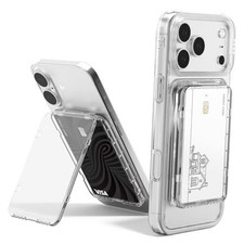 for MagSafe Wallet with Stand, 2-Card Holder for Open bottom to top Clear