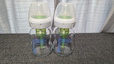 Dr. Brown's Natural Flow 4 Oz. Glass Baby Bottles For Colic Babies Set Of 2