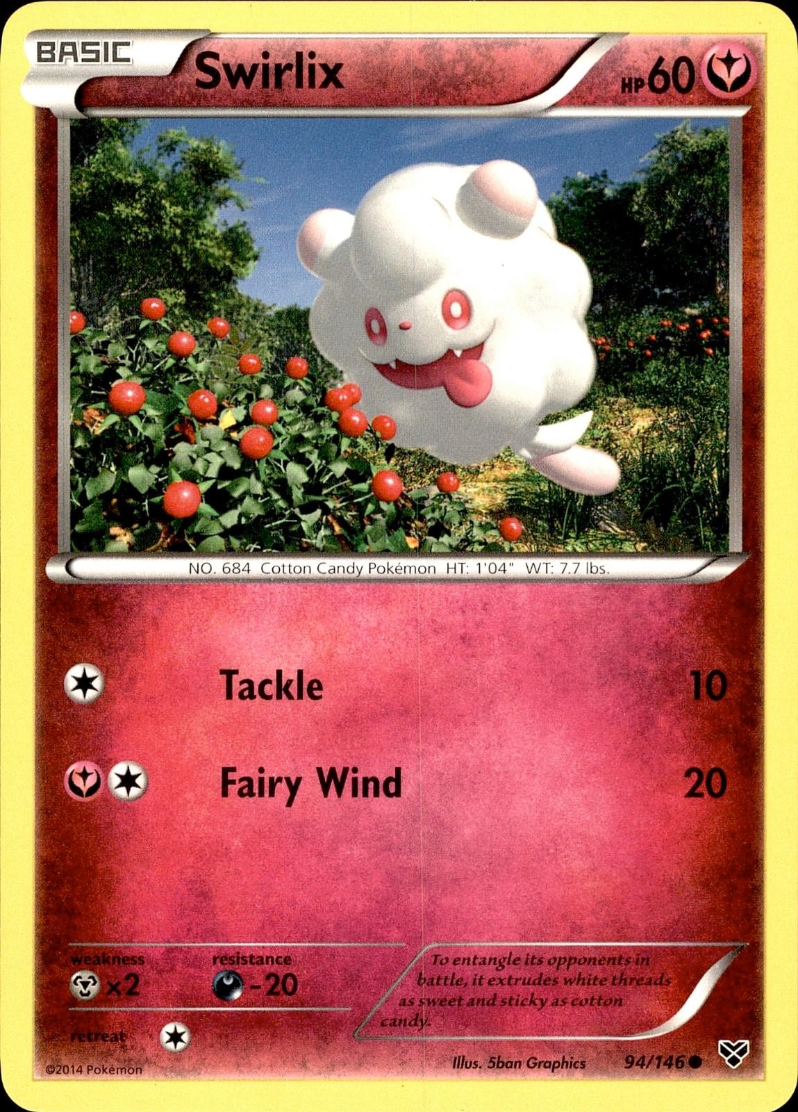 POKEMON SWIRLIX 94 XY 146 COMMON LP