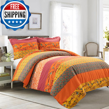 Lush Decor Royal Empire Reversible Cotton Duvet Cover Set 3 Piece Set King