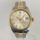 Rolex Datejust 36mm Two Tone 18K Gold Fluted Bezel Jubilee Bracelet 1601 Pie Pan