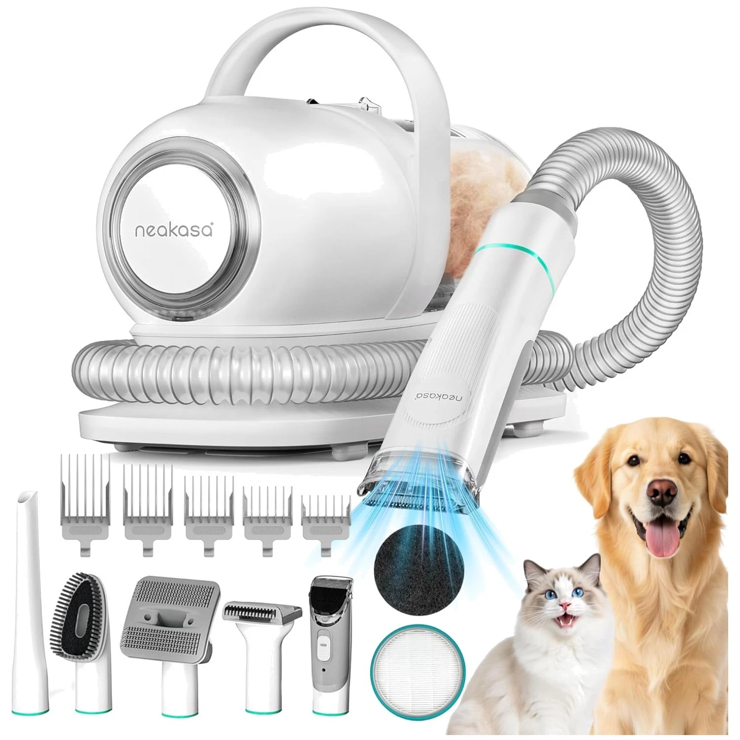 Dog Grooming Vacuum with Electric Clippers, Suction