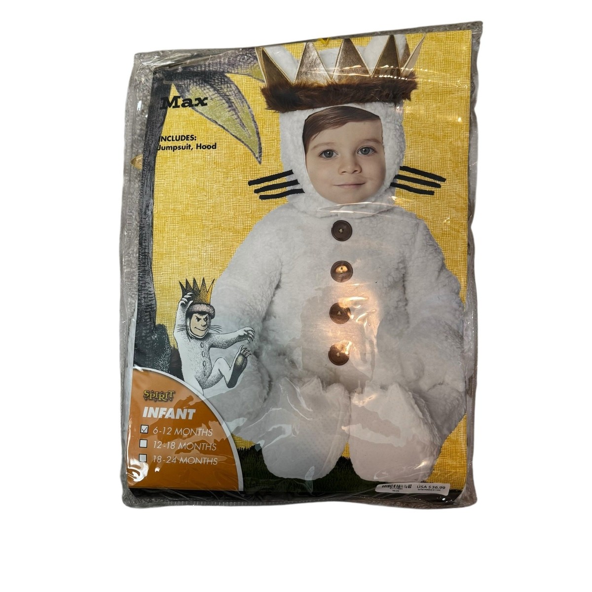 NEW Infant Costume Max Where The Wild Things Are Size 6-12 Months
