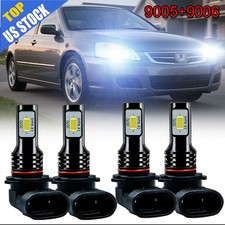 For Honda Accord 2003-2007 Led Headlight 4x Bulbs White Highlow Beam 9005 9006 For Honda Accord 2003-2007 Led Headlight 4x Bulbs White Highlow Beam 9005 9006