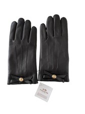 COACH, Black Leather Gloves Woman Size 8