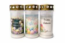 Ostern Grabkerze Grablicht 4 Tage 96 Std. 3 verschiedene Motive