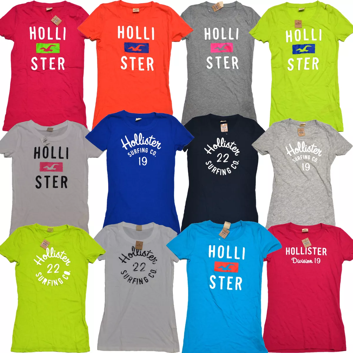 Hollister T-shirts Womens Bettys Random Lot of 5 Mixed Surfing Co Graphic  Tees