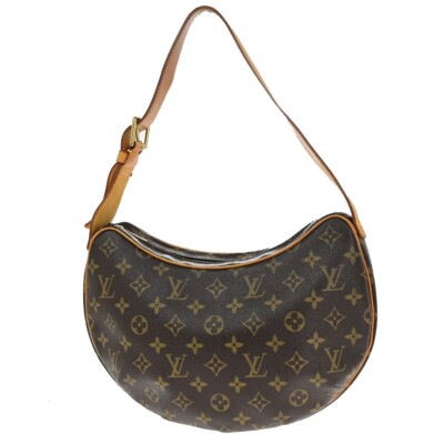 LOUIS VUITTON Croissant MM Shoulder Bag Monogram Leather Brown 
