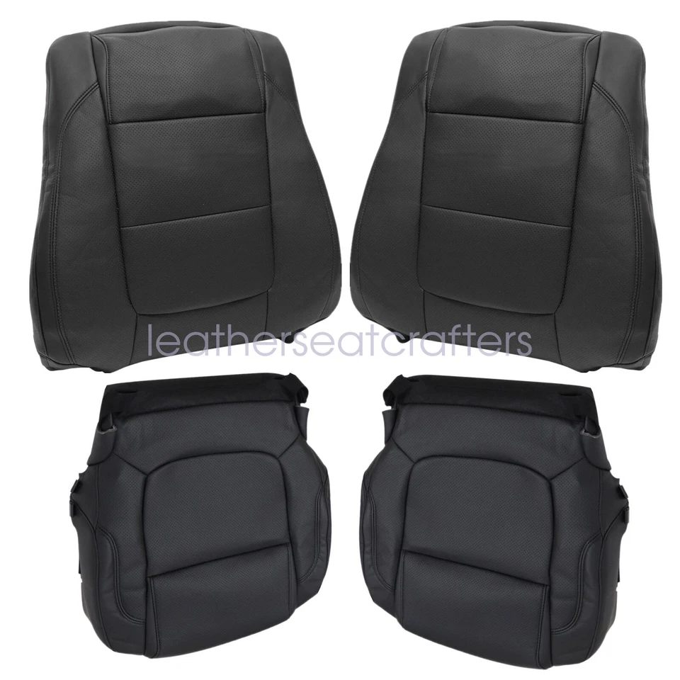 For 2011-2015 Ford Explorer Front Both Side Bottom Top Leather Seat Cover Black Foto 3 de 4