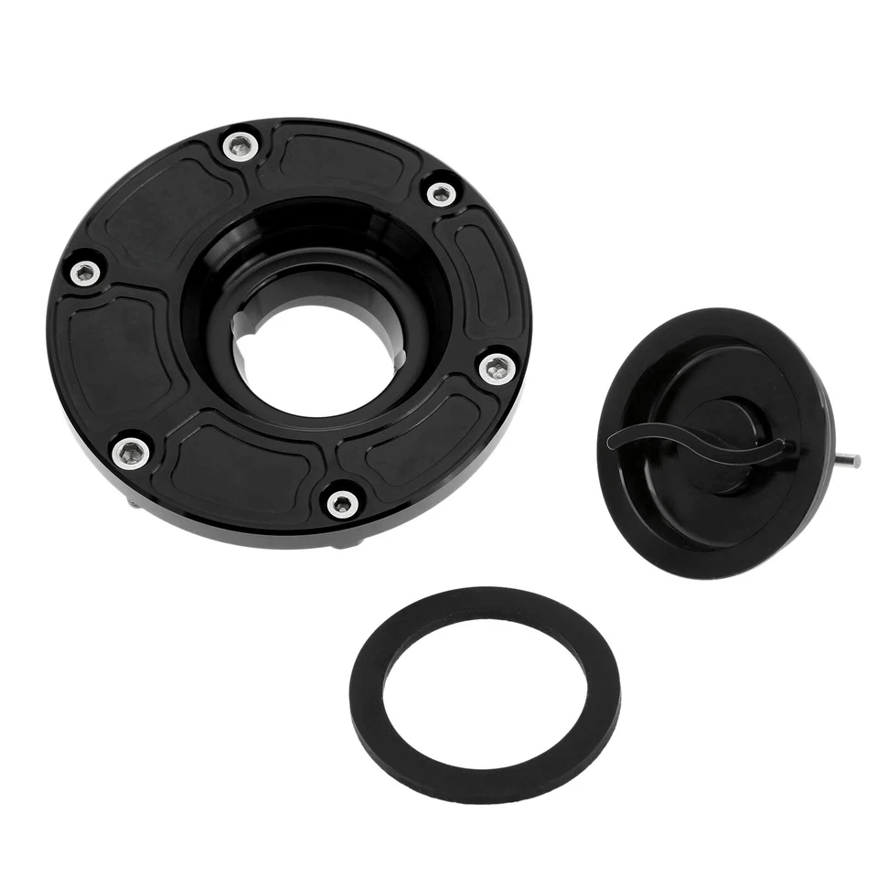 Keyless CNC Fuel Gas Tanks Cap For Triumph Speed Four 2002-2006 Black Foto 3 de 4