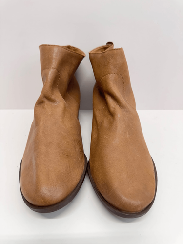 Lucky Brand Booties Size 10 Leather Brown Low Heel Ankle Boots - Picture 4 of 10