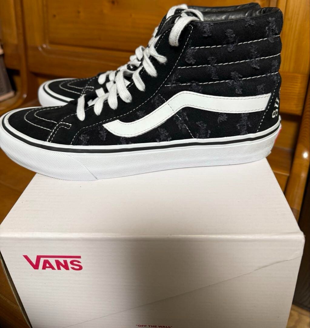 Supreme Vans Sneakers Shoes Sk8-Hi Hole Punch Denim Black Men's