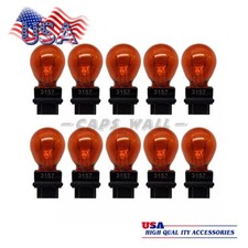 10x Amber Turn Signal Parking Drl Light Bulbs 3157