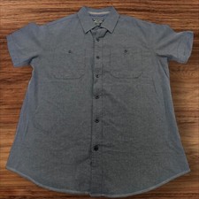 Grizzly Mountain Button Up Shirt Short Sleeve Utility Pockets Mens Medium