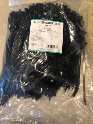 PANDUIT Nylon 6/6 Cable Tie,Standard,11.5 in.,Blk,PK, PLT3S-M0 ( 500 Pieces)