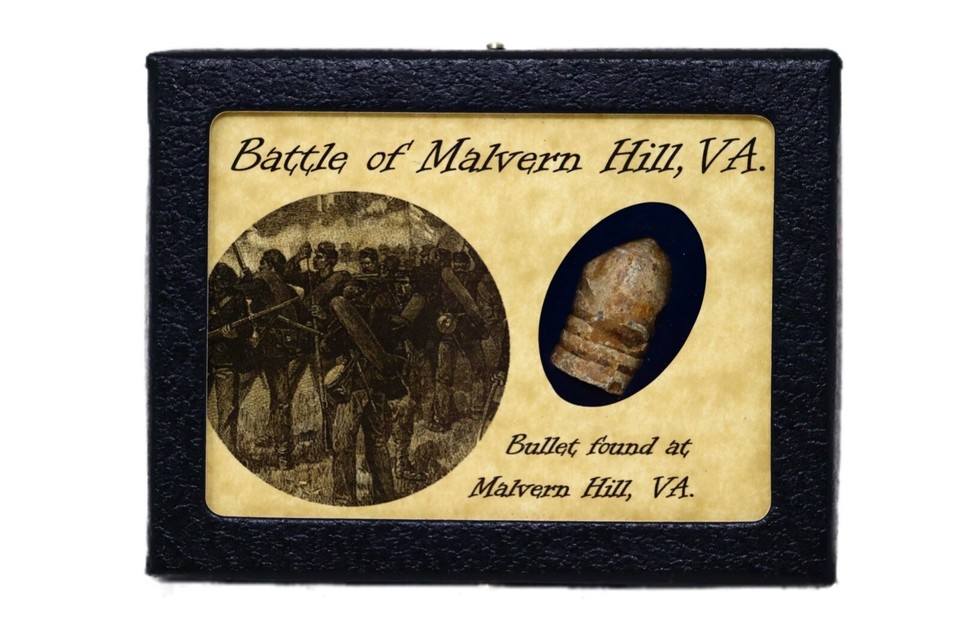 Civil War Bullet Collection – Set 3 Of 3, Authentic Original Bullet With COA & Display Case