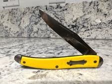 IDEAL K. Co Folding Pocket Knife Vintage Yellow Handle Texas Made in USA