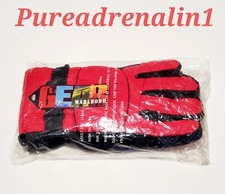 New Marlboro Gear Fleece Lined Gloves With Wrist Strap Black  Red Large