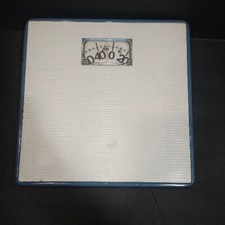 Vintage Large Blue White Dial Bathroom Scale