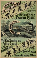 Chicago Milwaukee St Paul Railway vintage train travel poster 12x18