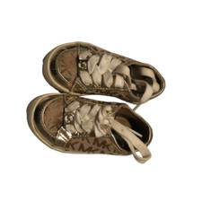 Michael Kors Toddler Girls Shoes Sneakers Gold Tan MK Signature Logo Size 5