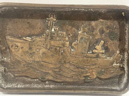 METALL MESSING ODER BRONZE SCHIFF BOOT ASCHENBECHER VINTAGE - Bild 2 von 7