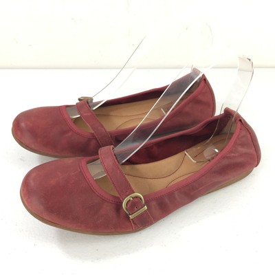 Born Red Leather Ballet flat mary jane 7.5 M Scrunch | eBay