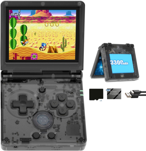 RG35XXSP Flip Portable Retro Handheld Game Console,Rg35Xxsp 3.5 Inch IPS Screen
