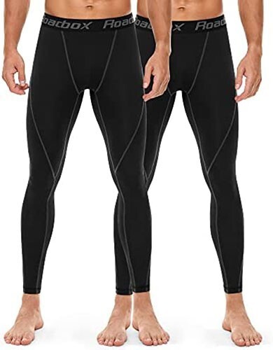 Pantalones de compresión Roadbox para hombre capa base calzas leggings correr grandes G3R441