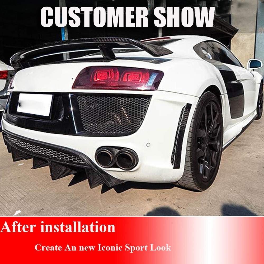 Fit for Audi R8 GT V8 V10 2008-2015 Rear Trunk Spoiler Lip Lid Wing Real Carbon