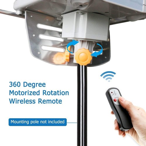 Dual Band Outdoor Amplified Digital Antenna 360 Rotor HD TV UHF VHF FM 150 Mile - Picture 6 of 7