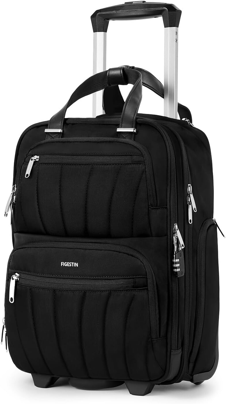 Lightweight Softside Underseat Carry-On Suitcase with Spinner Wheels-image