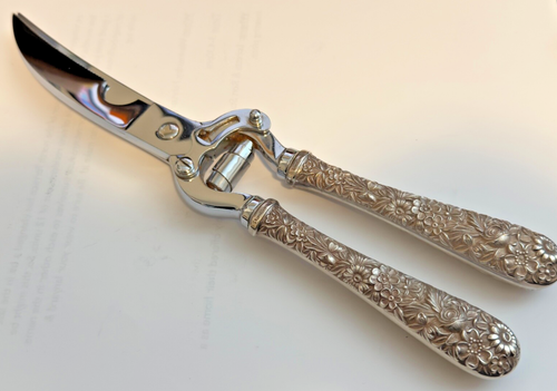 KIRK AND SON STERLING REPOUSSE BLUMENSCHERE