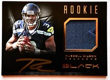 2012 Panini Black Football Russell Wilson Rookie Autograph Patch 3/99 Jersey #