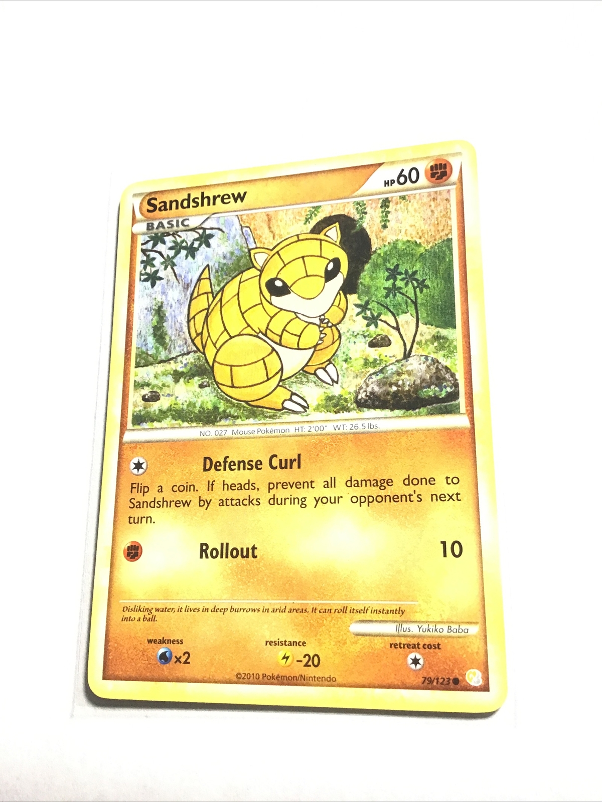 SANDSHREW - 79/123 - HeartGold SoulSilver HGSS - Pokemon Card - NM