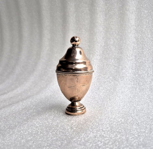 alte Biedermeier Riechdose Pomander - Silber vergoldet - Norddeutsch - 19. Jhd