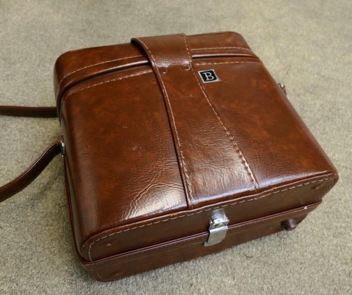 Brown hard camera case for DSLR w/accessory lens - Picture 2 of 5