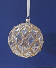 4" Christmas Translucent Glass Ornament Front Gate Holiday Collection