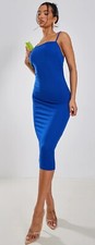 Blue Strappy Midi Dress By Pretty Little Thing Womens US Size 2 UK Size 6