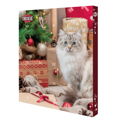TRIXIE Adventskalender gefüllt mit 24 Snacks für alle Katzen, 30x34x3,5 cm - Bild 1 von 2